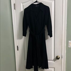 Miusol Classic Black Midi Dress